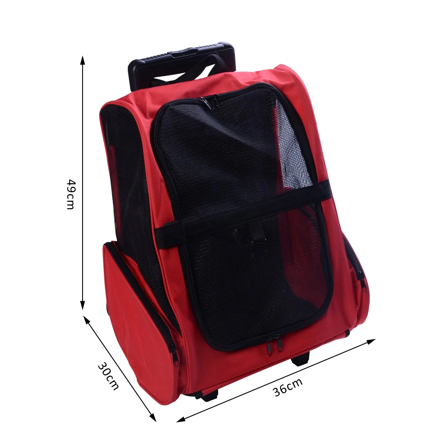 Travel Red Backpack Trolley, Steel Wire Frame