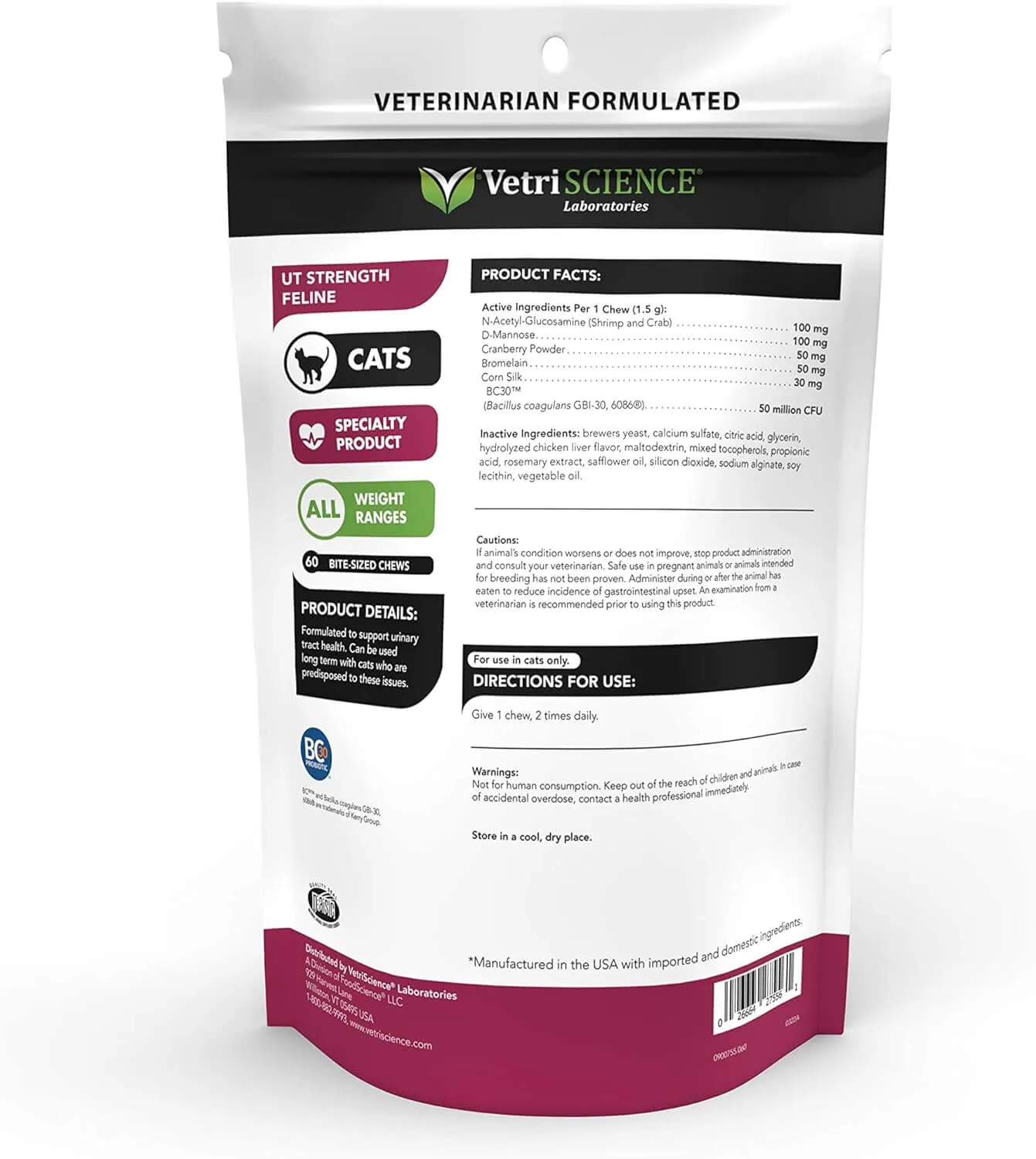 VetriScience UT Strength Feline Supplement