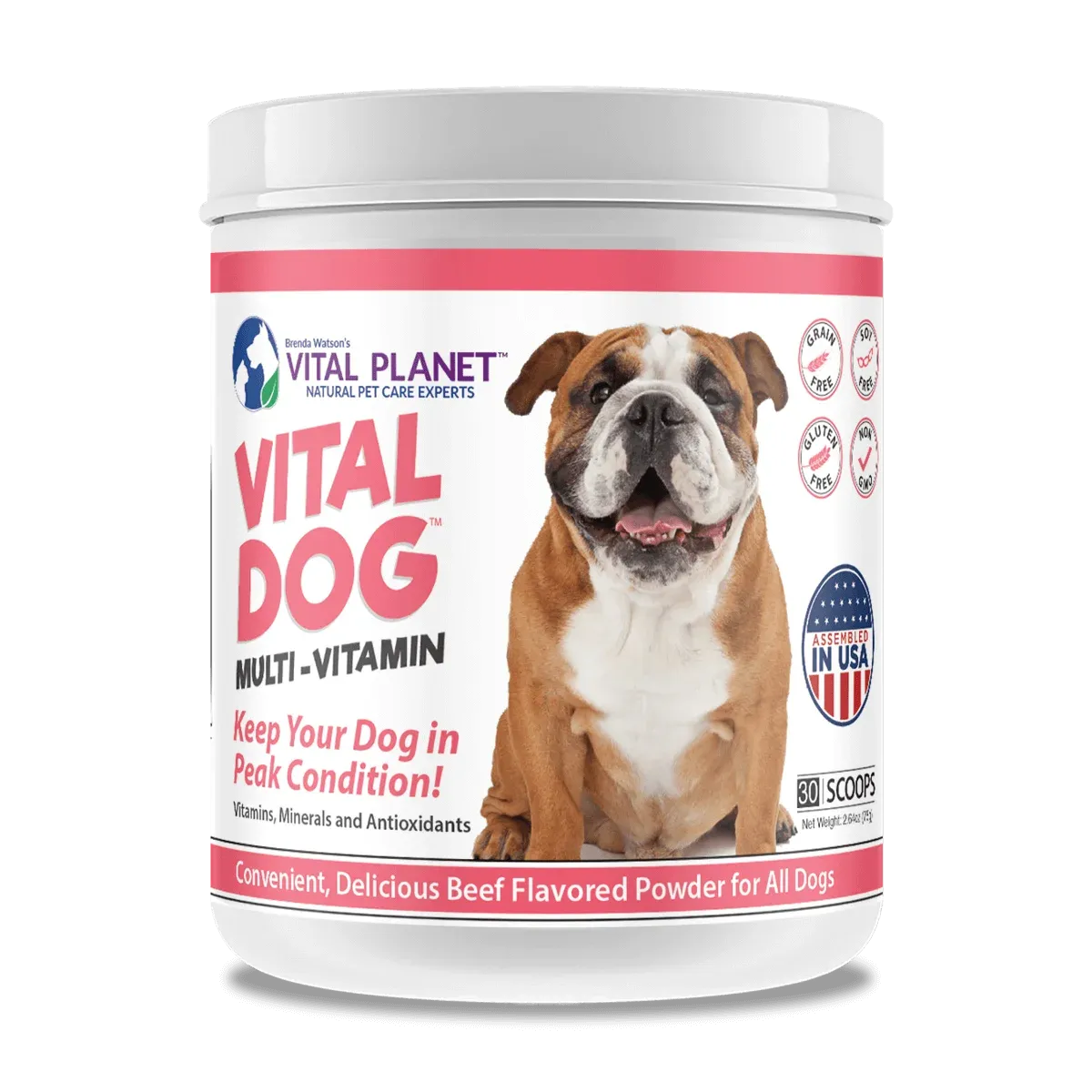 Vital Dog Multi-Vitamin 2.64 Oz. Powder (Beef Flavored)
