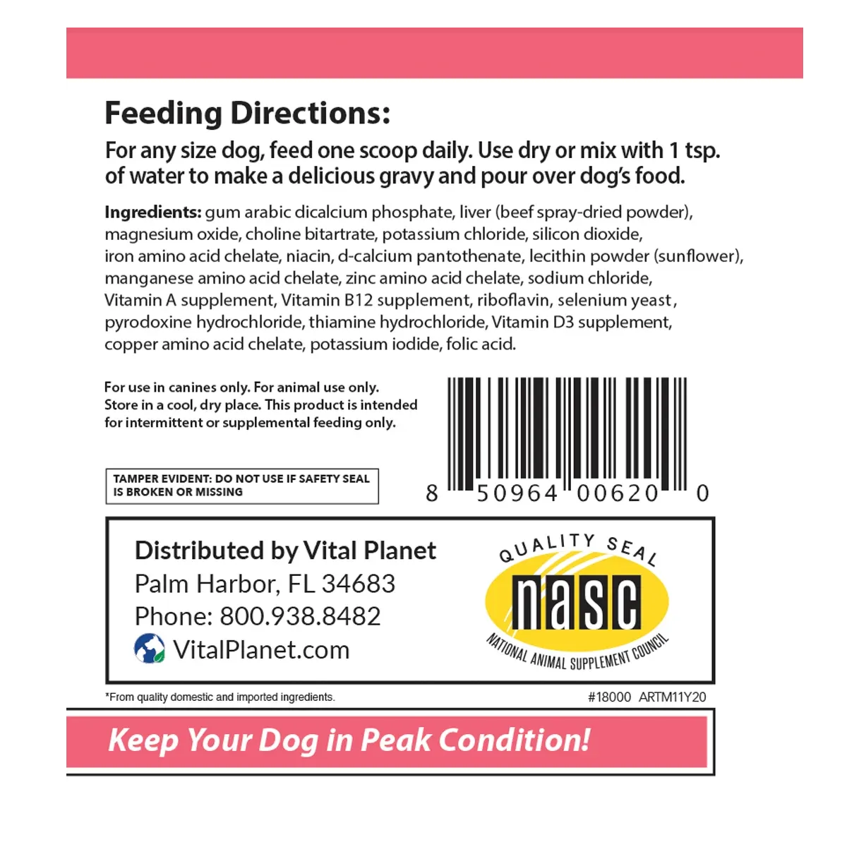 Vital Dog Multi-Vitamin 2.64 Oz. Powder (Beef Flavored)