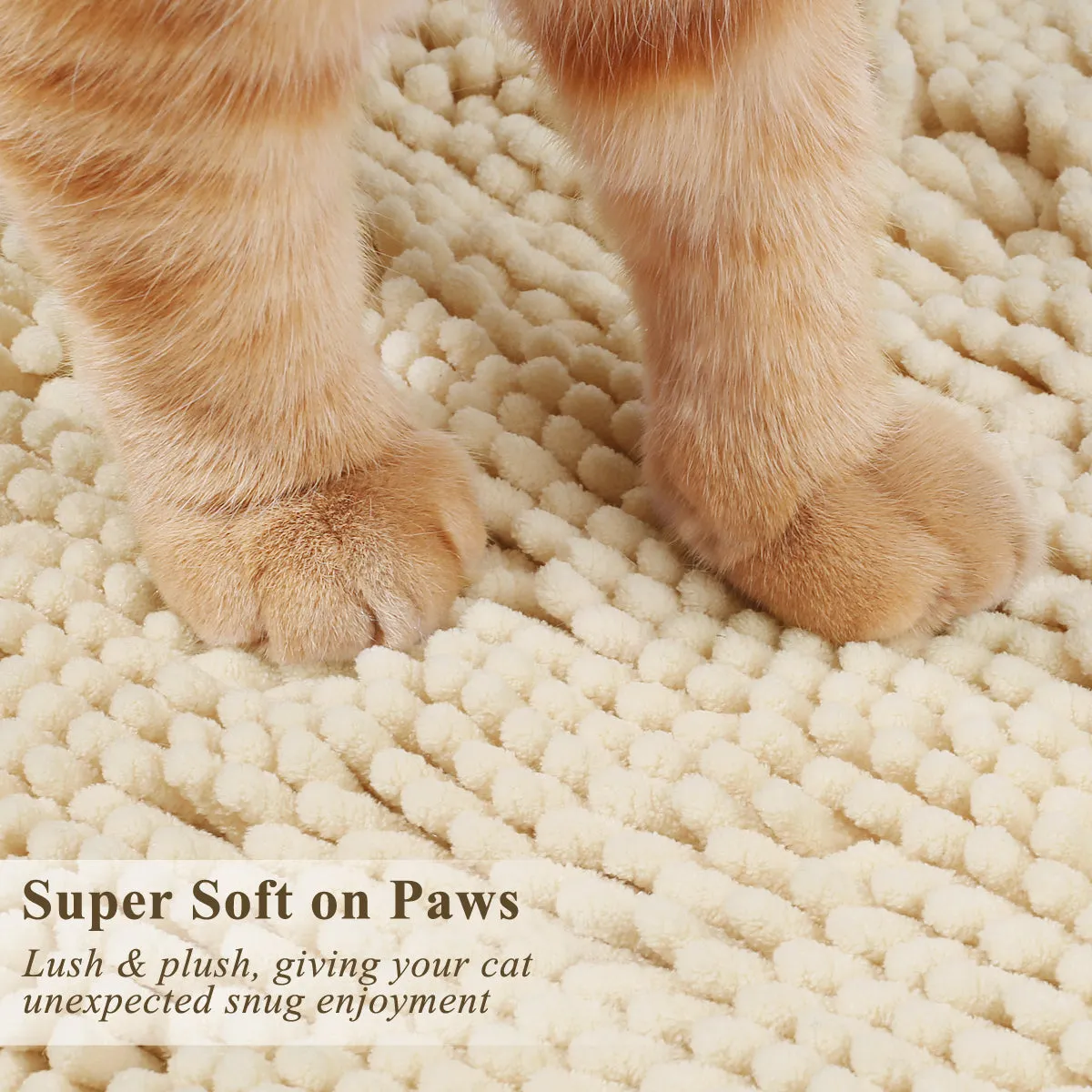 Vivaglory 3D Design Microfiber Cat Litter Mats Trap All Kind of Litter, 31"× 20" or 35"× 25" Large Litter Mat with Waterproof Back, Super Soft to Walk on, Machine Washable