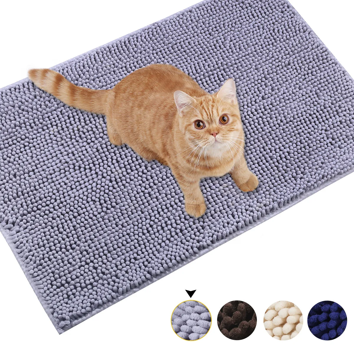 Vivaglory 3D Design Microfiber Cat Litter Mats Trap All Kind of Litter, 31"× 20" or 35"× 25" Large Litter Mat with Waterproof Back, Super Soft to Walk on, Machine Washable