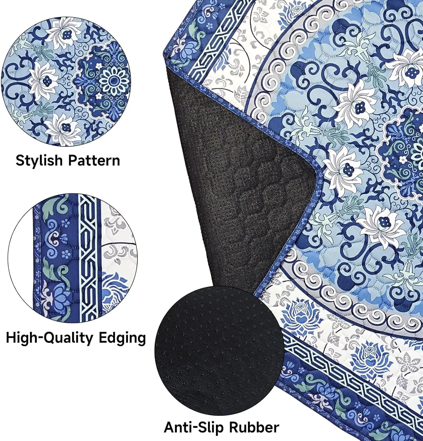 Washable Pee Pads for Dogs 2 Pack,35"x35" Waterproof Non-Slip Reusable Puppy Pad with Fast Absorbent,Leakproof Whelping Pads for Pet Housebreaking (Indigo Blue Medallion, 35"x35"(Pack of 2))