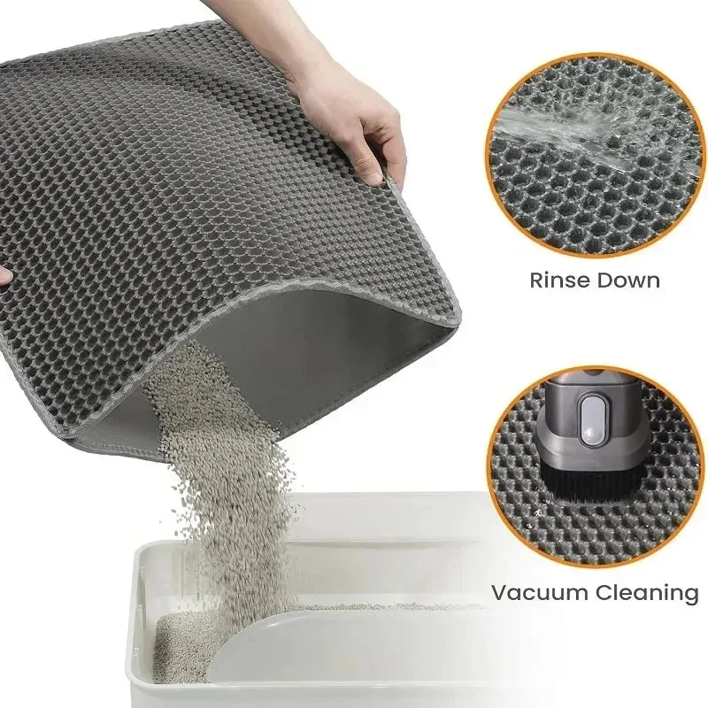 Waterproof Double-Layer Cat Litter Mat 90x60CM