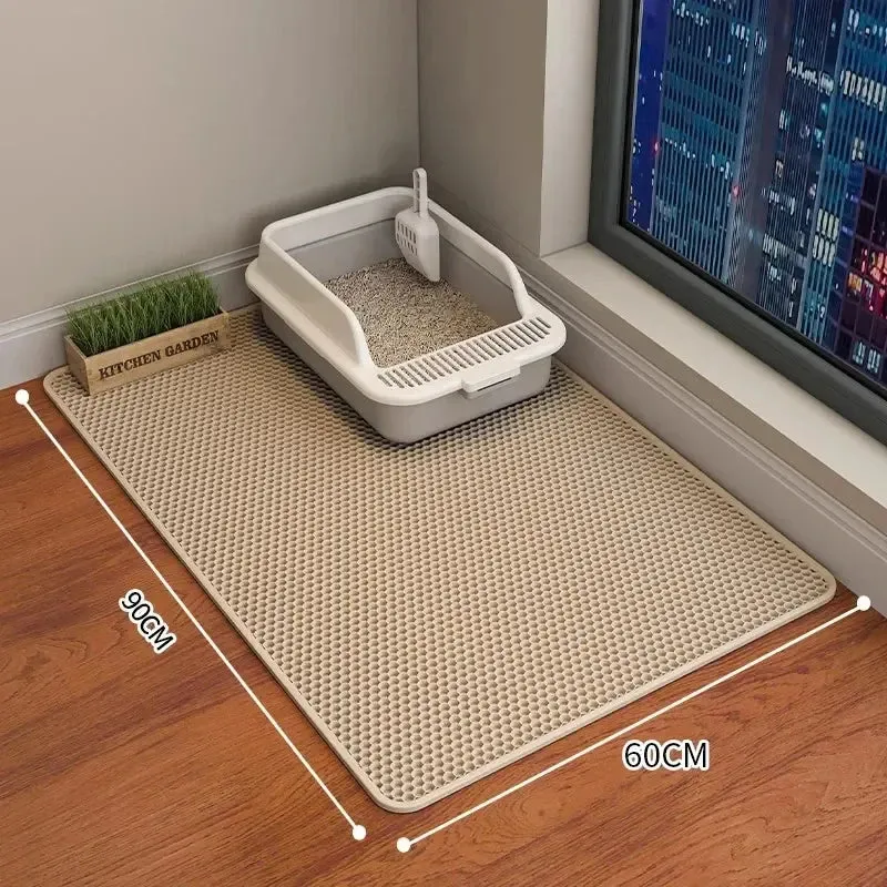 Waterproof Double-Layer Cat Litter Mat 90x60CM