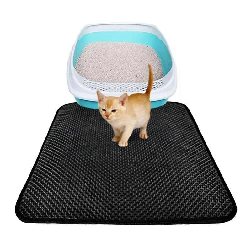 Waterproof Pet Cat Litter Mat: Double Layer Litter Trapping Pad