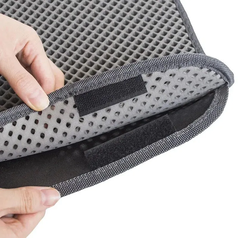 Waterproof Pet Cat Litter Mat: Double Layer Litter Trapping Pad