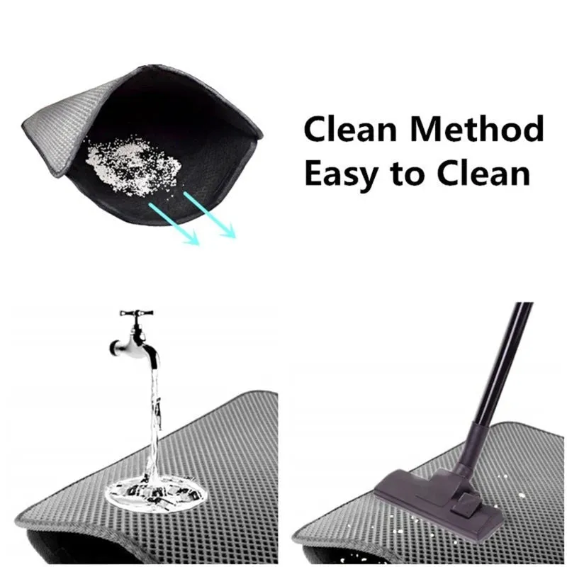 Waterproof Pet Cat Litter Mat: Double Layer Litter Trapping Pad