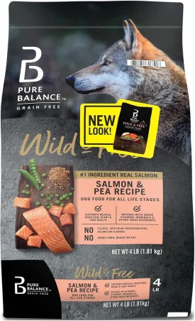 Wild & Free Salmon & Pea Recipe Dry Dog Food, Grain-Free, No Artificial Colors or Flavors, Complete and Balanced Nutrition, 4 lbs